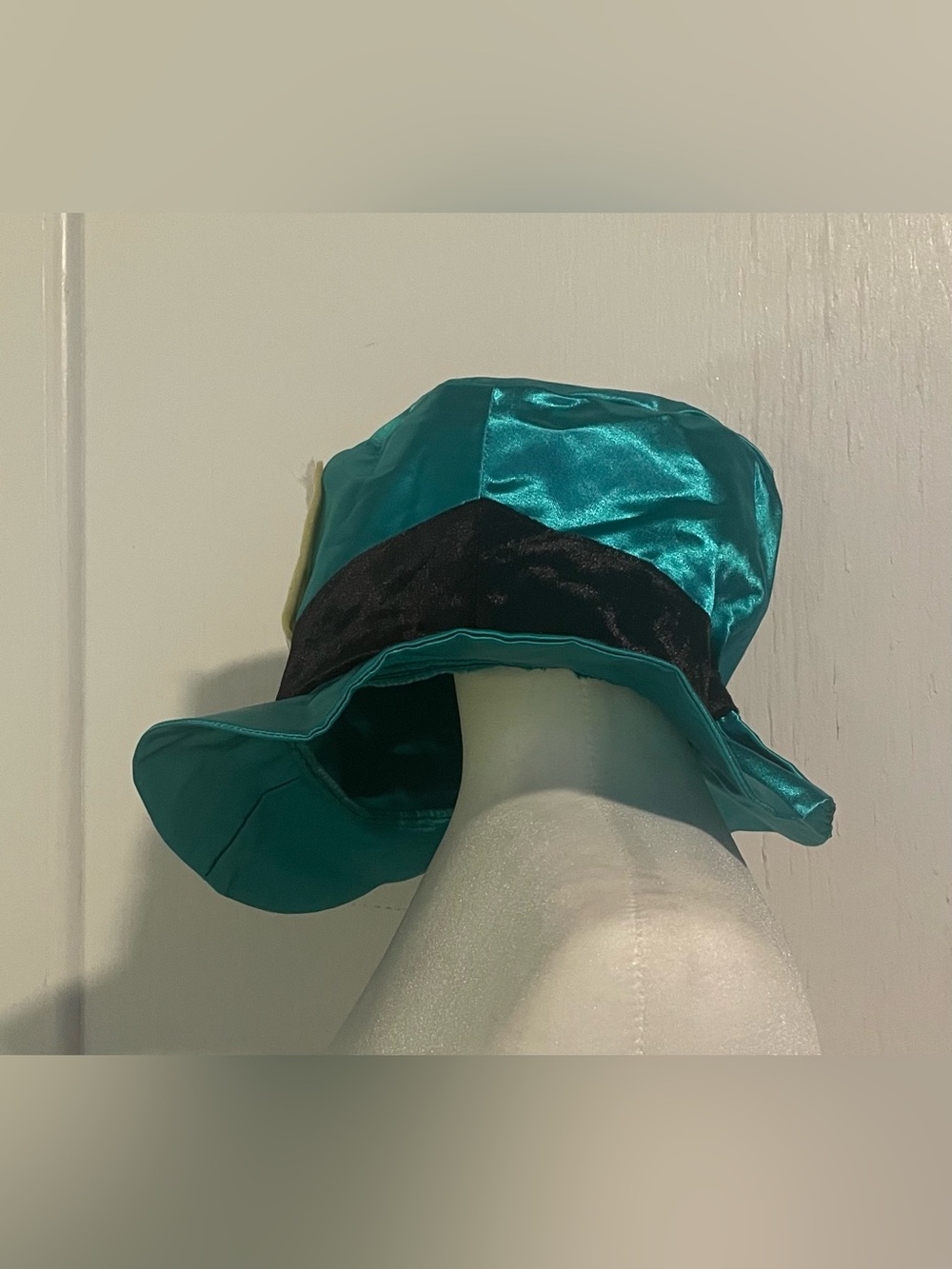 Leg Avenue Teal and Gold Satin Mad Hatter Costume Dress - Picture 9 of 10